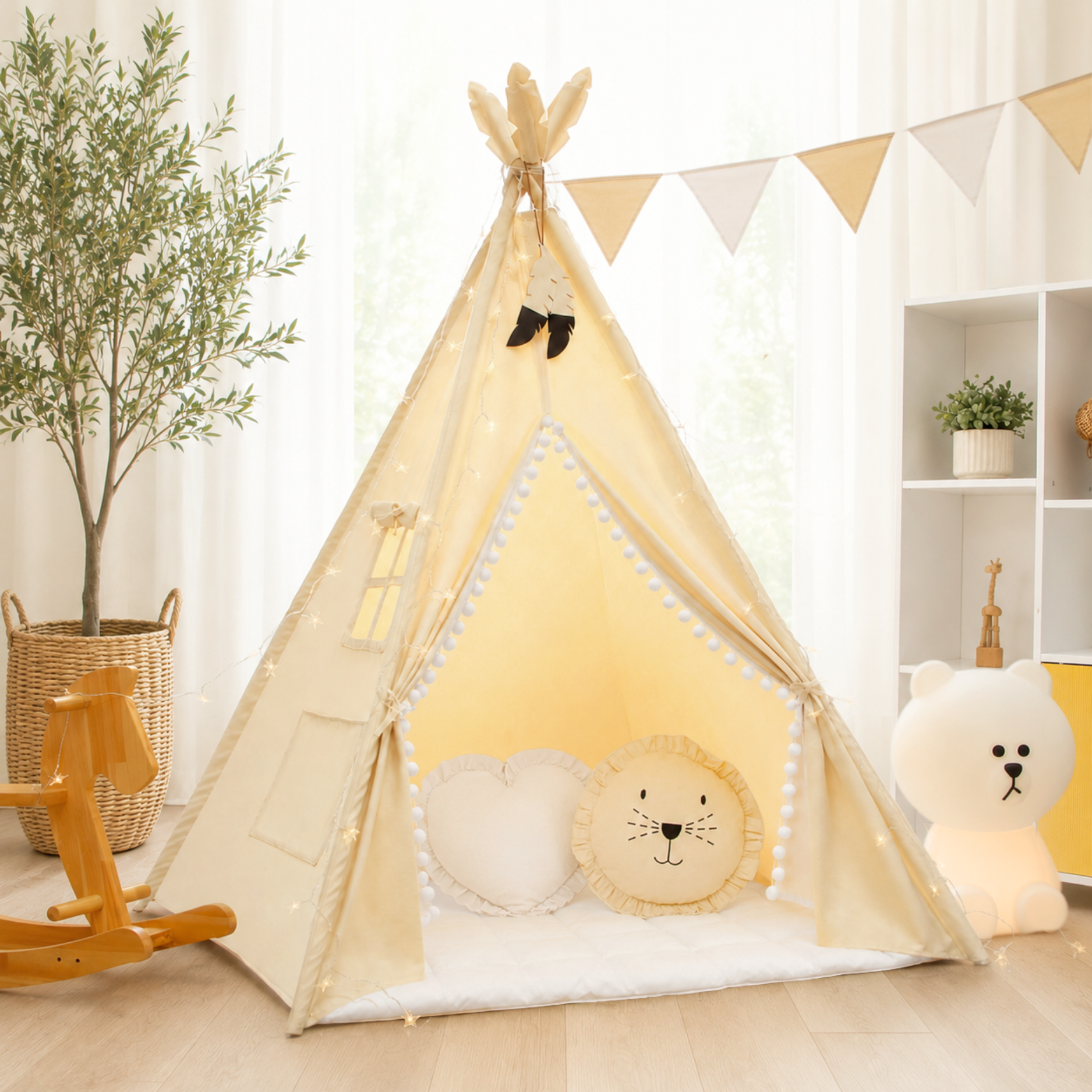Tipi Kinderzelt - 100% Baumwolle - Basis Set