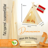 Tipi children's tent - 100% cotton
