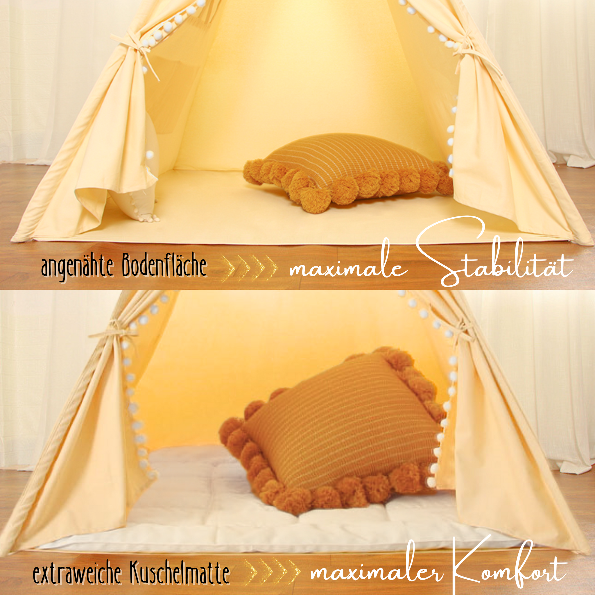 Tipi Kinderzelt - 100% Baumwolle