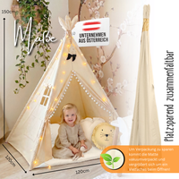 Tipi children's tent - 100% cotton