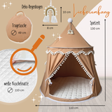 rundes Spielzelt - atmungsaktiv aus Baumwolle & Hanf