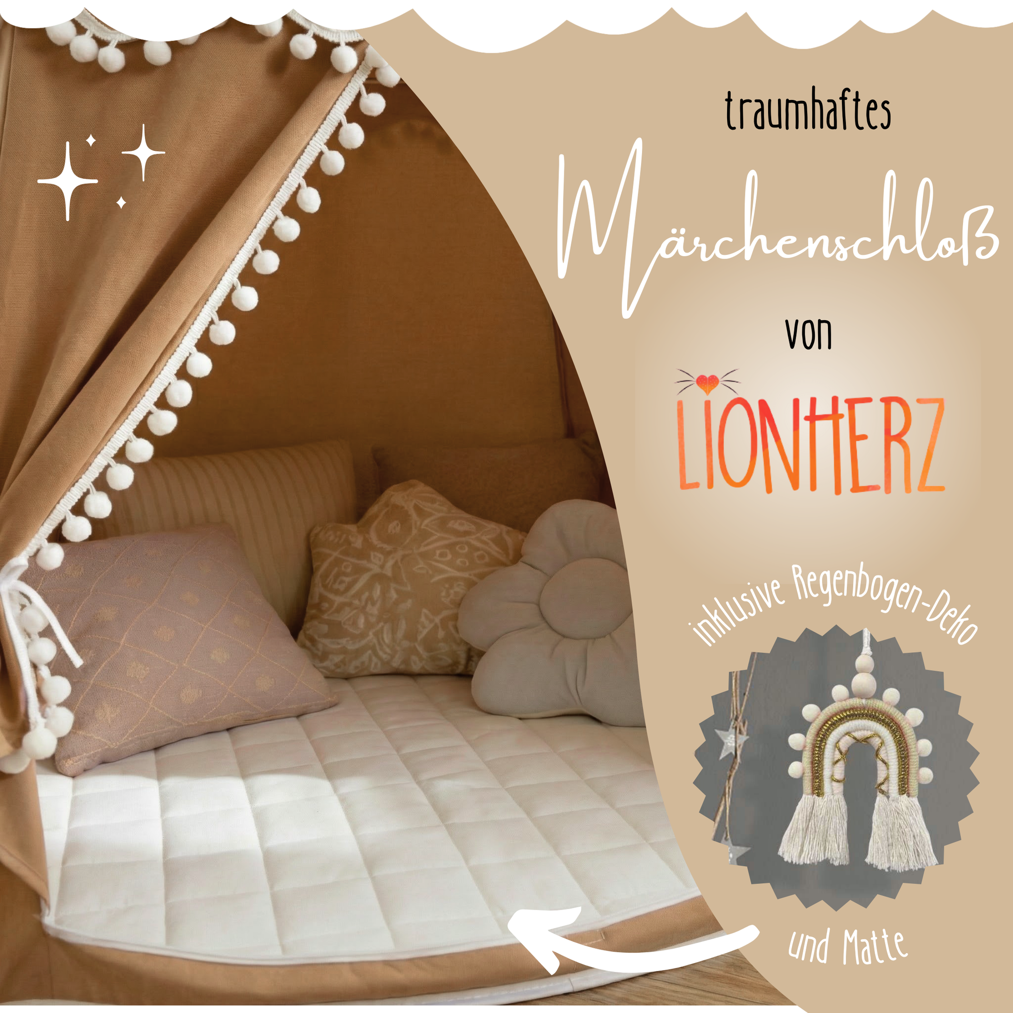 rundes Spielzelt - atmungsaktiv aus Baumwolle & Hanf