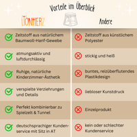 Pop-Up Bällebad-Spielzelt aus Baumwolle/Hanf