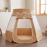 Pop-Up Bällebad-Spielzelt aus Baumwolle/Hanf