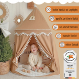 rundes Spielzelt - atmungsaktiv aus Baumwolle & Hanf