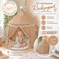 RETOURENARTIKEL: rundes Spielzelt - atmungsaktiv aus Baumwolle & Hanf