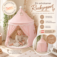 RETOURENARTIKEL: rundes Spielzelt - atmungsaktiv aus Baumwolle & Hanf