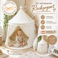 RETOURENARTIKEL: rundes Spielzelt - atmungsaktiv aus Baumwolle & Hanf