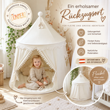 RETOURENARTIKEL: rundes Spielzelt - atmungsaktiv aus Baumwolle & Hanf