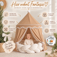 RETOURENARTIKEL: rundes Spielzelt - atmungsaktiv aus Baumwolle & Hanf