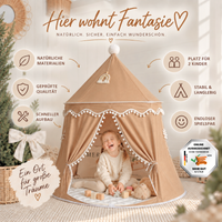RETOURENARTIKEL: rundes Spielzelt - atmungsaktiv aus Baumwolle & Hanf