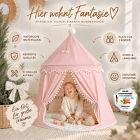 RETOURENARTIKEL: rundes Spielzelt - atmungsaktiv aus Baumwolle & Hanf
