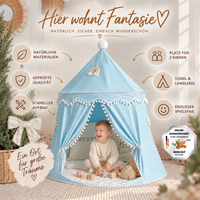 RETOURENARTIKEL: rundes Spielzelt - atmungsaktiv aus Baumwolle & Hanf