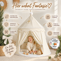 RETOURENARTIKEL: rundes Spielzelt - atmungsaktiv aus Baumwolle & Hanf