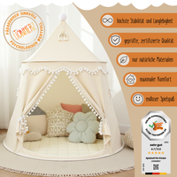 rundes Spielzelt - atmungsaktiv aus Baumwolle & Hanf