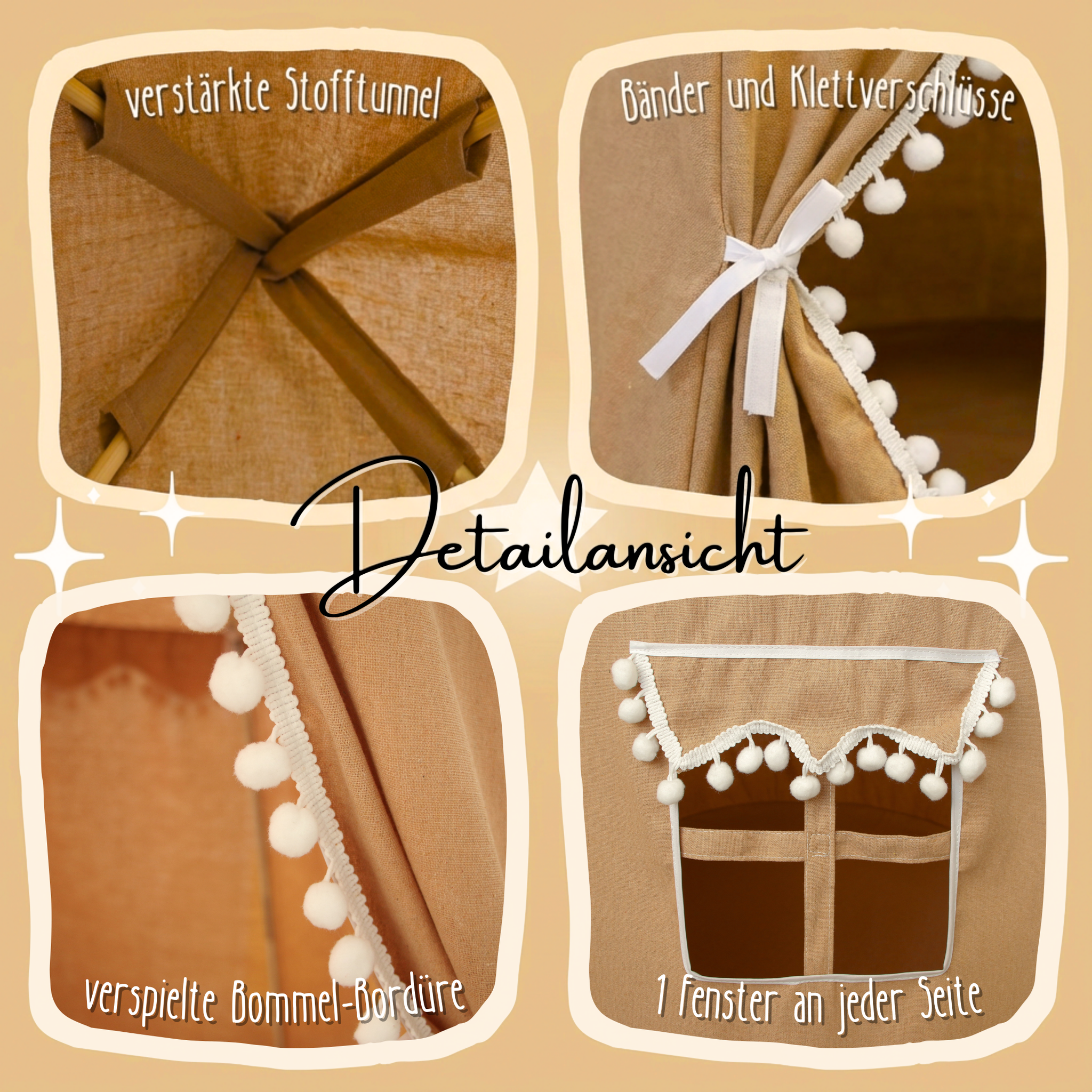 rundes Spielzelt - atmungsaktiv aus Baumwolle & Hanf