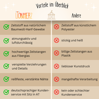 rundes Spielzelt - atmungsaktiv aus Baumwolle & Hanf