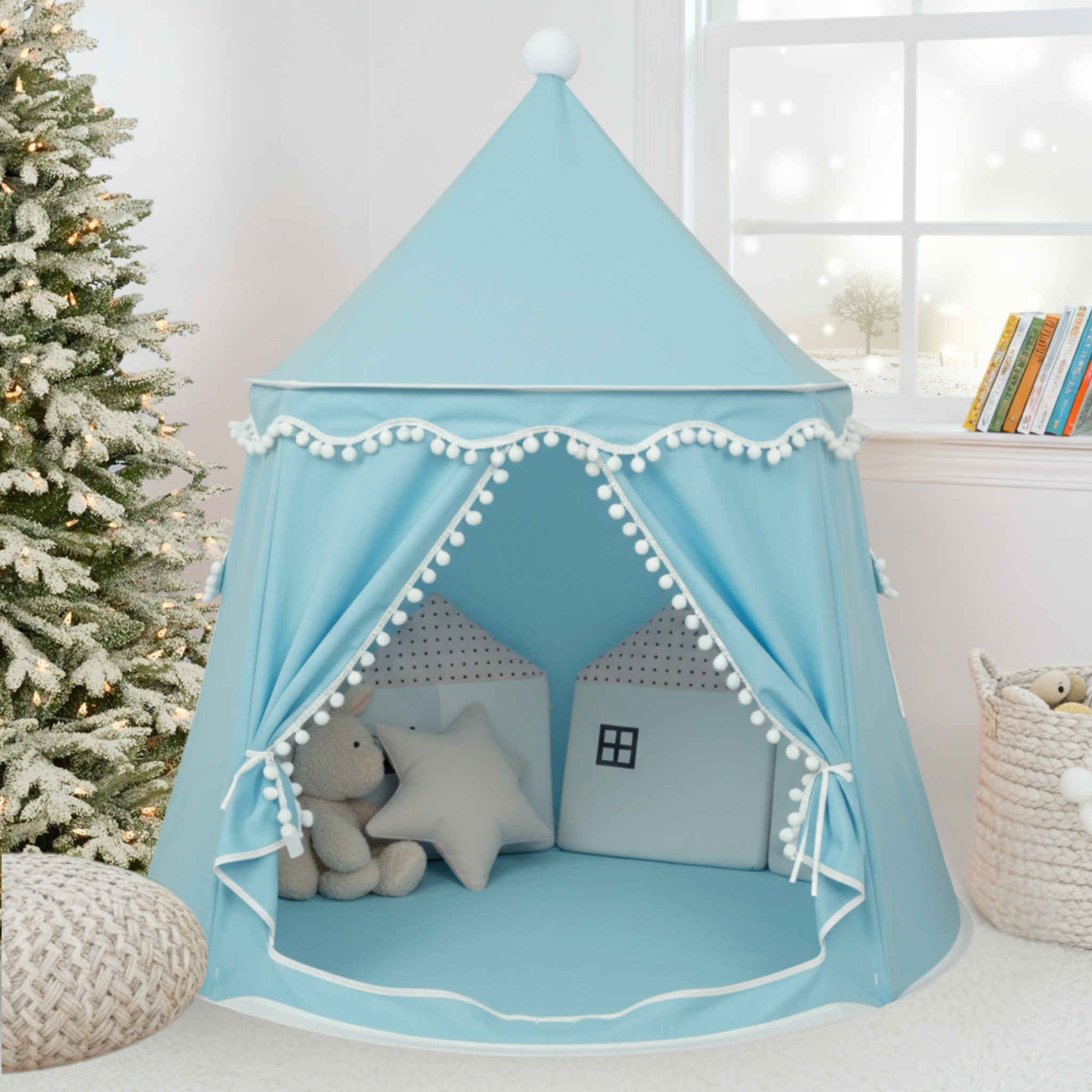 rundes Spielzelt - atmungsaktiv aus Baumwolle & Hanf