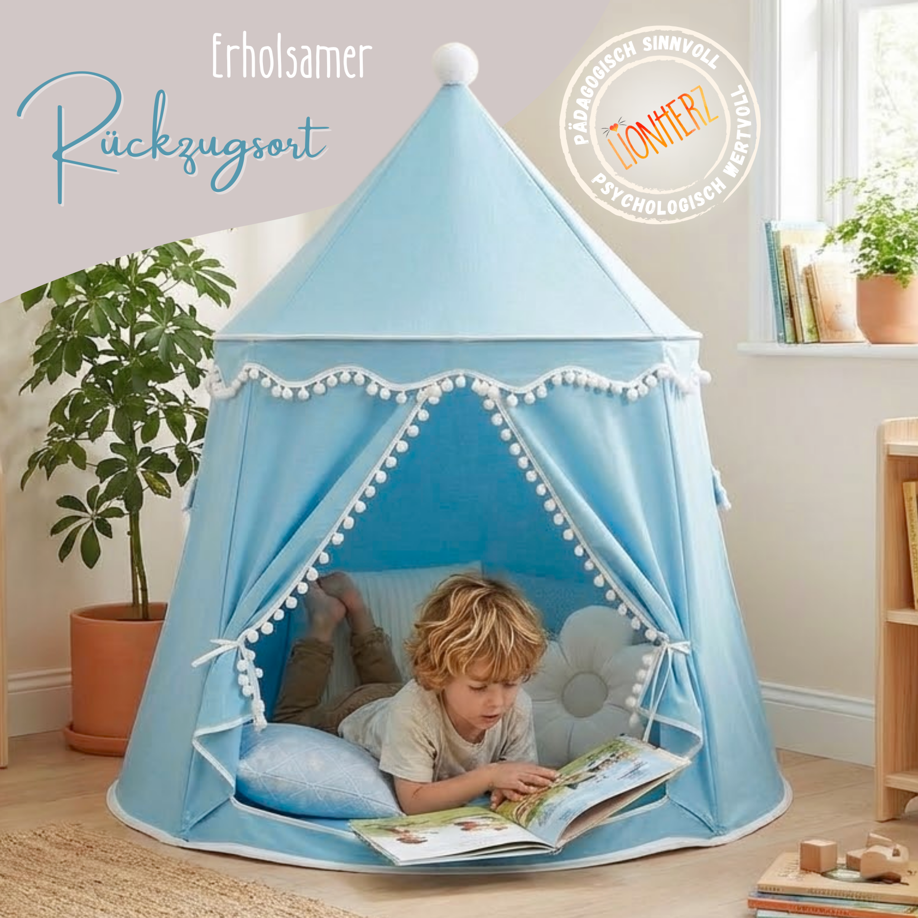 rundes Spielzelt - atmungsaktiv aus Baumwolle & Hanf