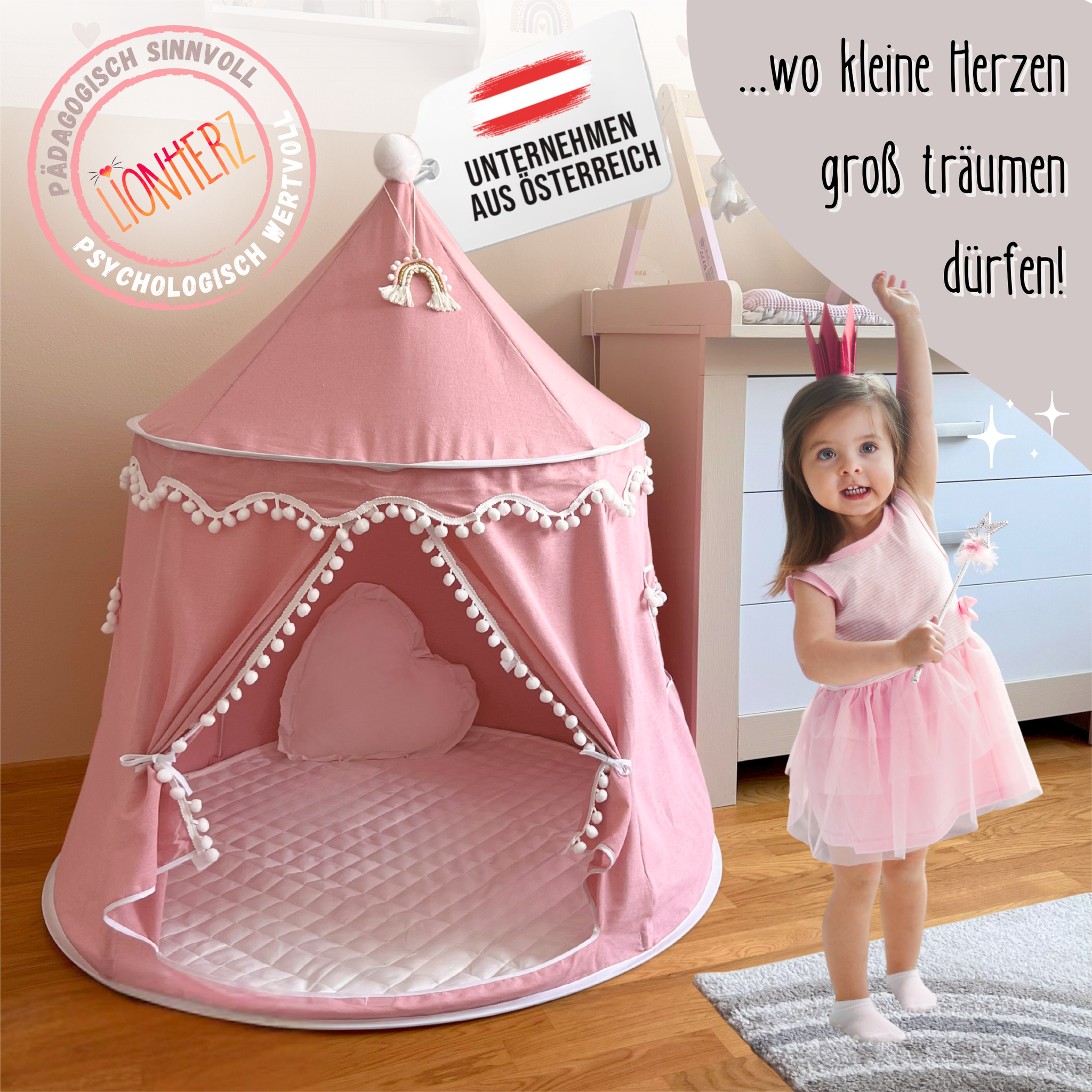 rundes Spielzelt - atmungsaktiv aus Baumwolle & Hanf