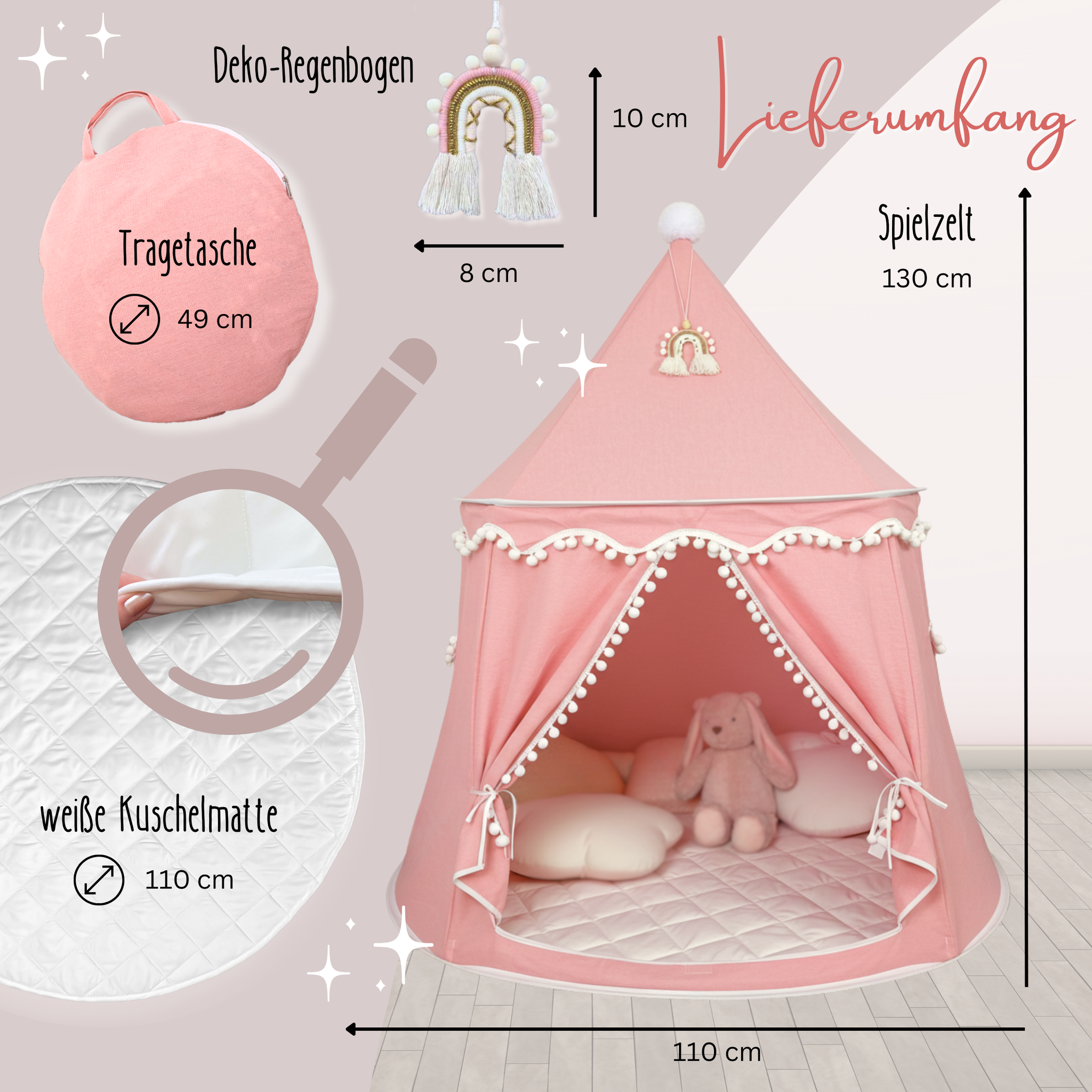 rundes Spielzelt - atmungsaktiv aus Baumwolle & Hanf