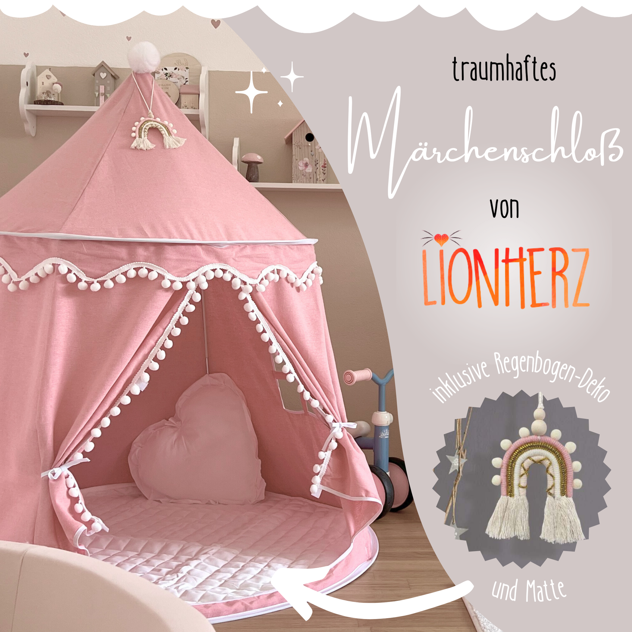 rundes Spielzelt - atmungsaktiv aus Baumwolle & Hanf