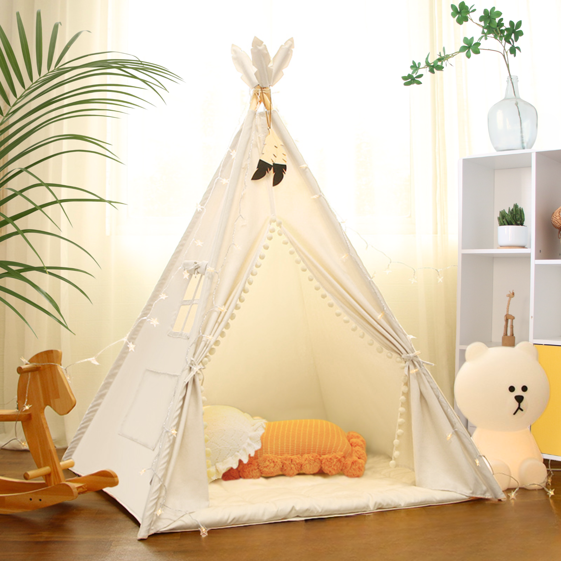 stabiles tipi zelt Wunderschönes Tipi in Creme/Weiß – Ein großes Spielzelt für Kinder – Lionherz