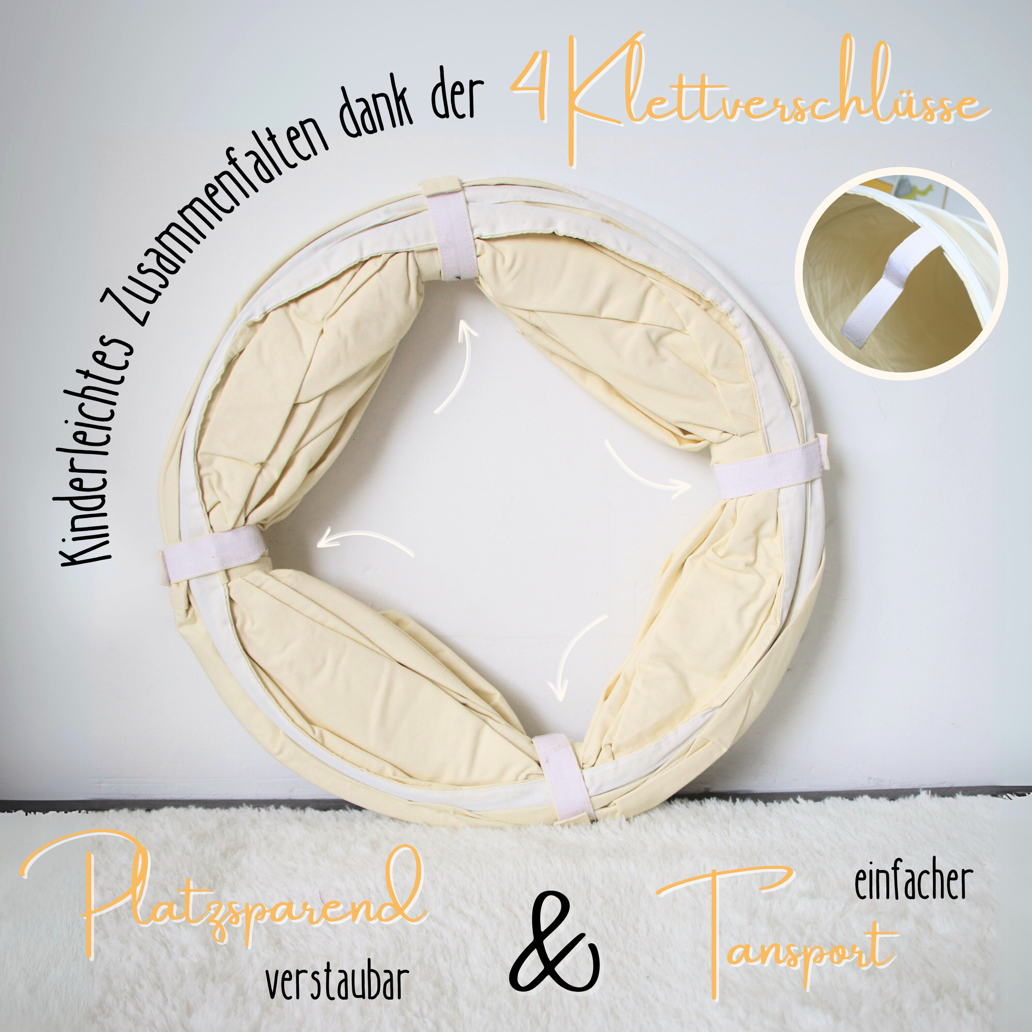 Play tunnel – 100% cotton, foldable