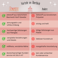 Spielzelt - atmungsaktiv aus Baumwolle & Hanf
