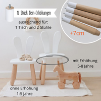Duo Set "Bunny" – Kindertisch & 2 Stühle aus massivem Buchenholz