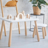 Solo Set "Minimal" – Kindertisch & Hocker aus massivem Buchenholz
