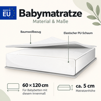 Babymatratze aus Schaumstoff – 120x60cm
