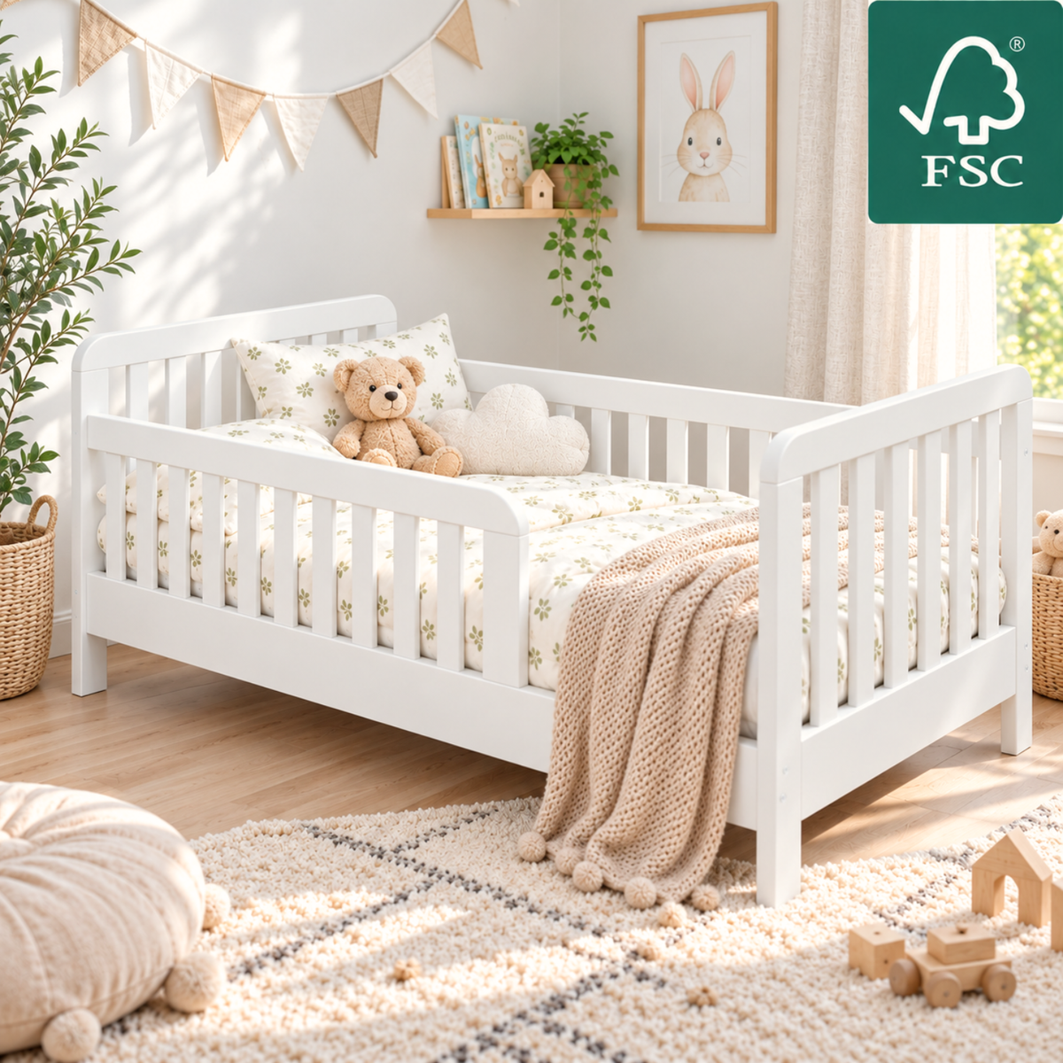 YappyTerra JUNIOR - Kinderbett 160×80 cm mit Rausfallschutz