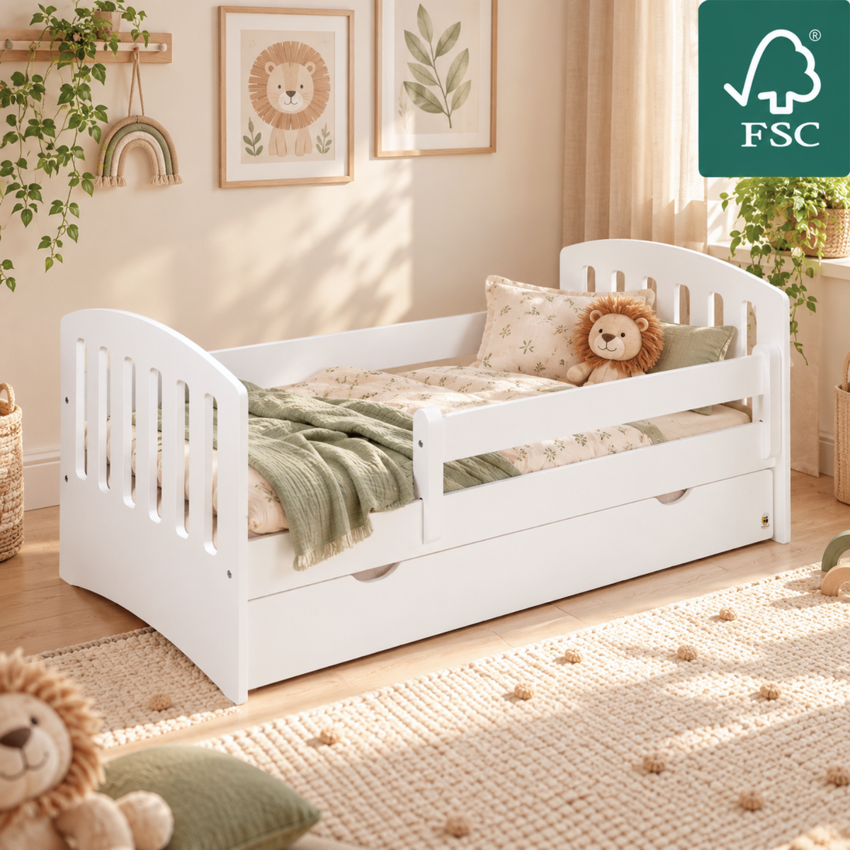 YappyLux JUNIOR Classic - Children's bed 160x80cm with drawer & fall protection
