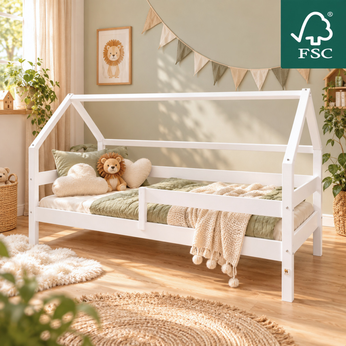 YappySole MAXI – House Bed 200x90cm with Fall Protection and 2 Drawers