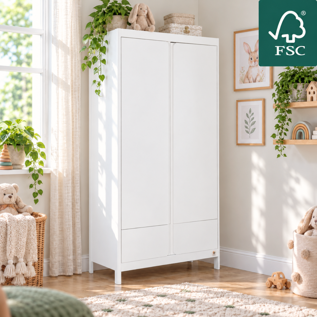 Yappy Classic Kleiderschrank – 2türig mit Schublade