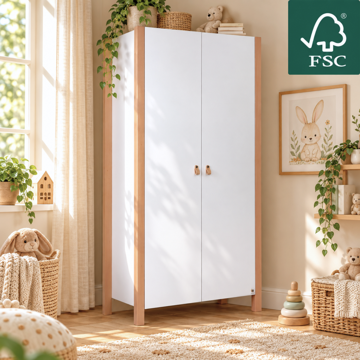 YappyÉtude Design Wardrobe – 2-door with drawers