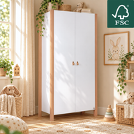 YappyÉtude Design Kleiderschrank – 2türig mit Schubladen