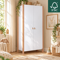 YappyÉtude Design Kleiderschrank – 2türig mit Schubladen