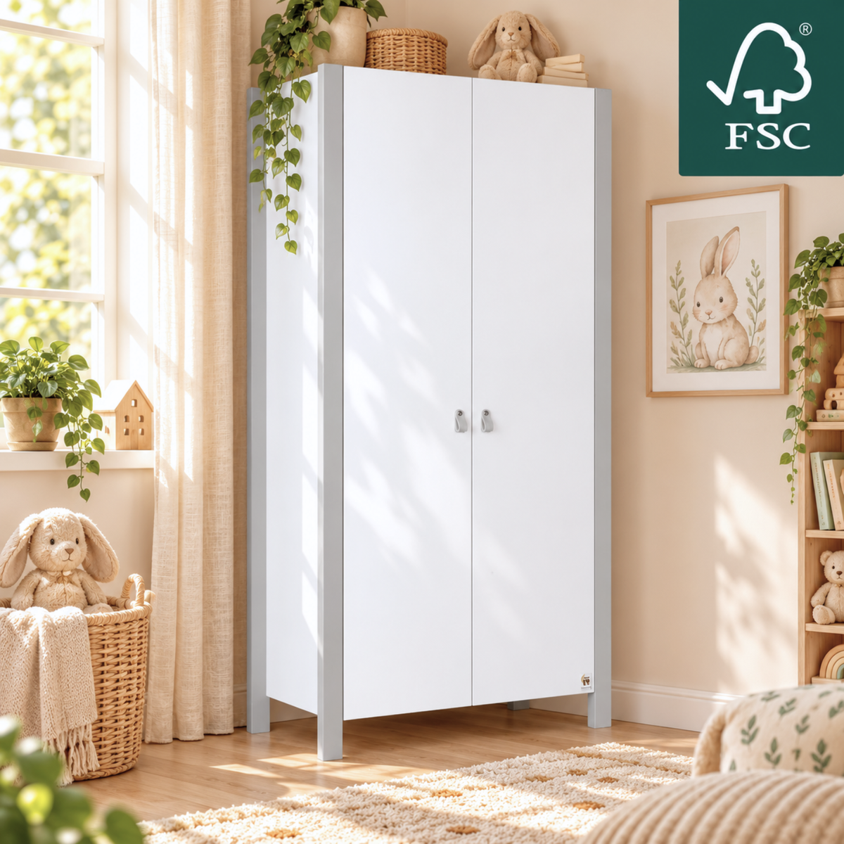 YappyÉtude Design Wardrobe – 2-door with drawers