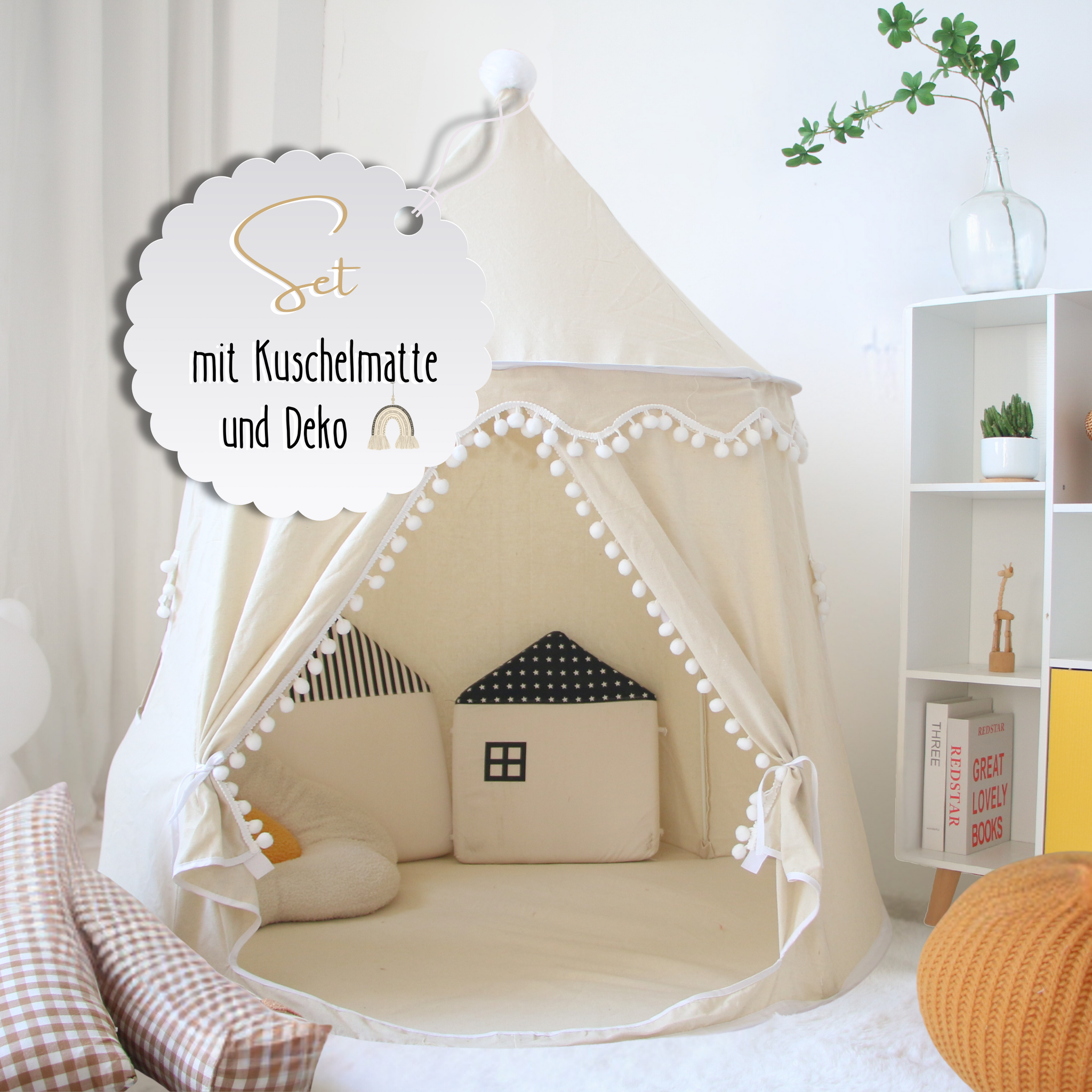 Spielzelt - atmungsaktiv aus Baumwolle & Hanf