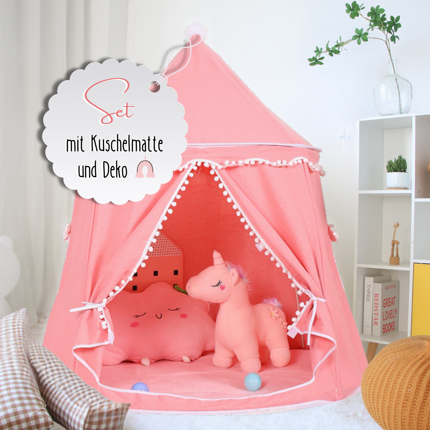 Play tent - breathable made of cotton &amp; hemp